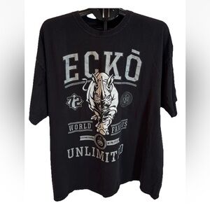 Ecko Unltd. Men's Black Rhino Graphic T Shirt Size 2XL Retro Street wear
